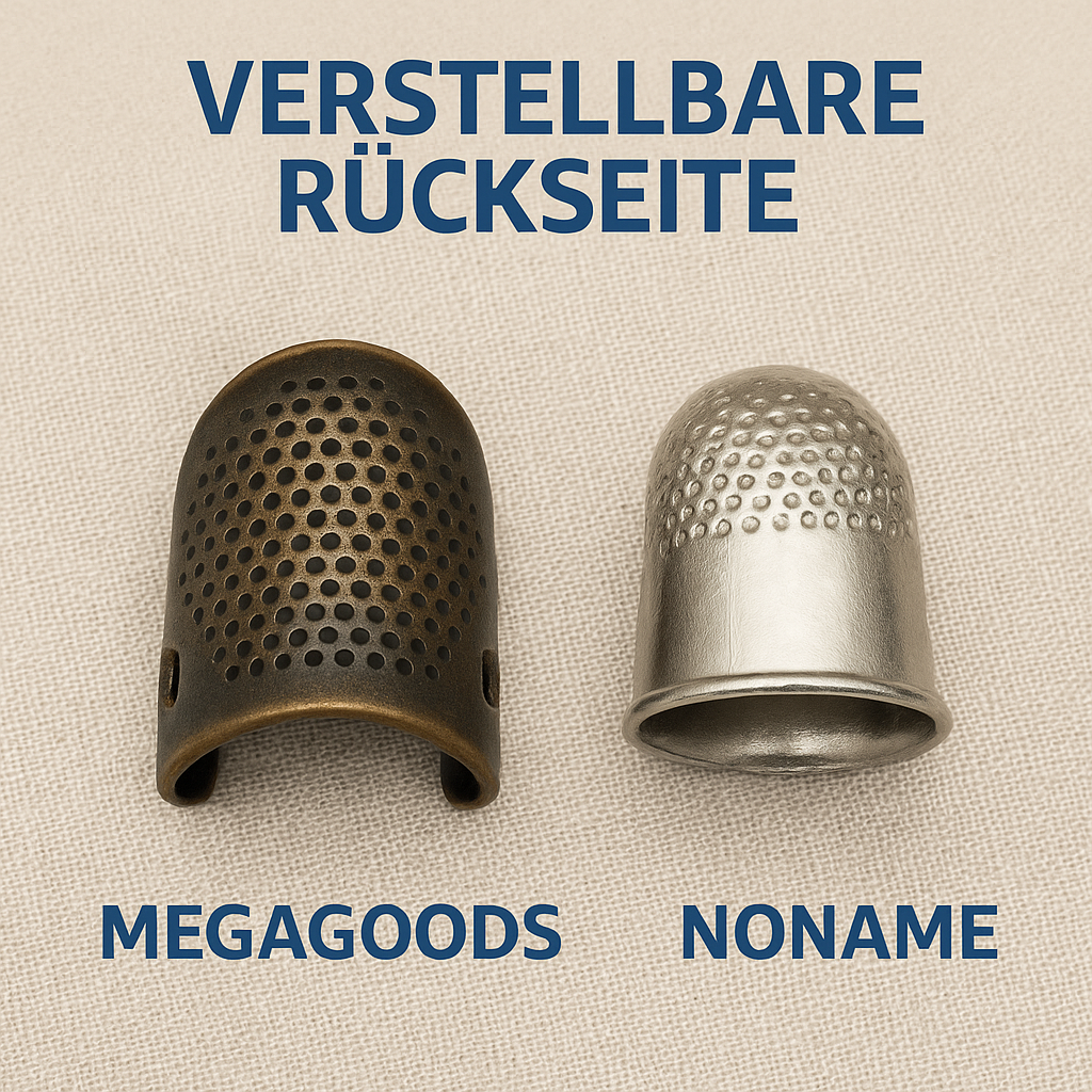 2er-Set Nähfingerhut verstellbar Vintage rutschfest für Handarbeit DE.