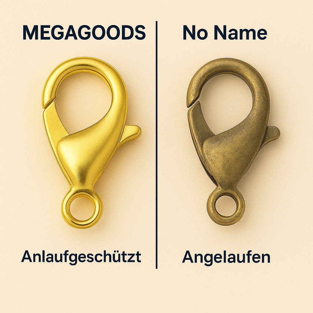 25x Karabinerverschlüsse 18K Gold 12 mm Edelstahl Schmuckzubehör DE.