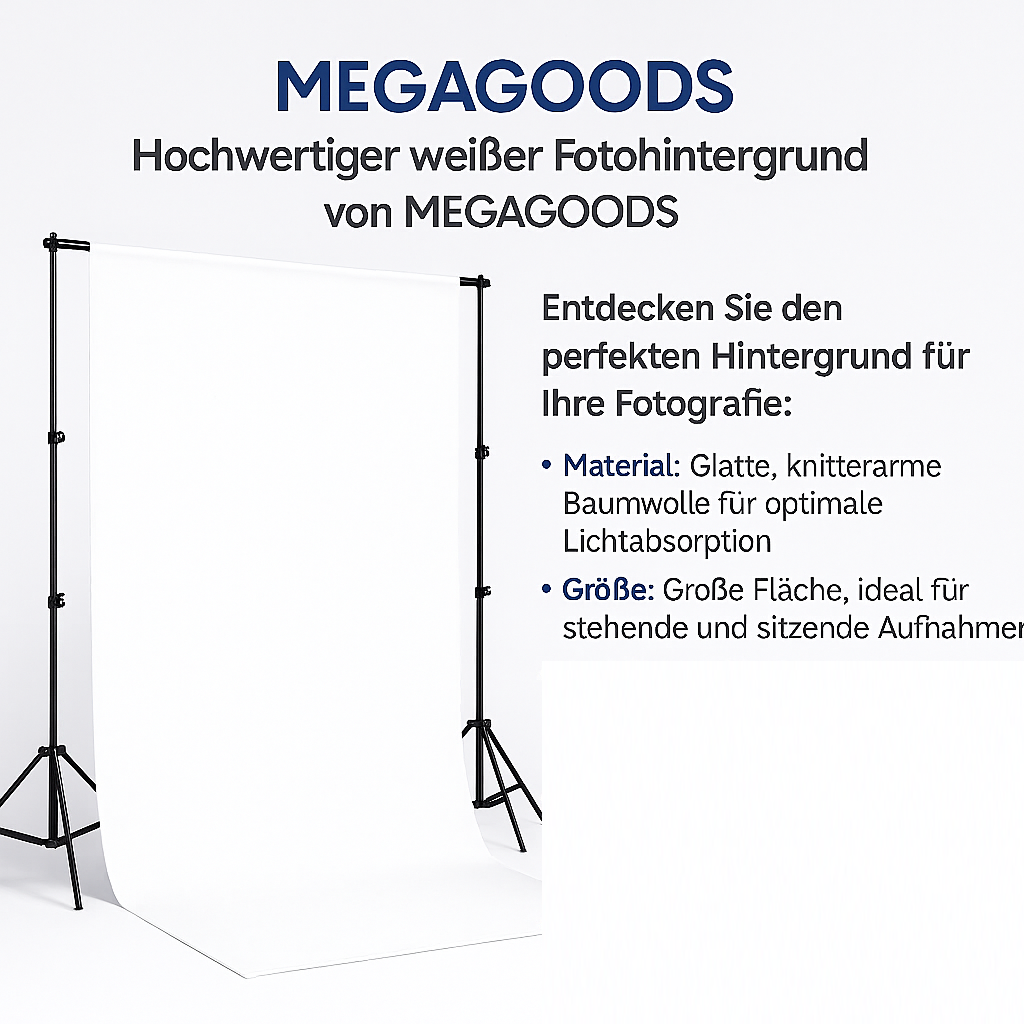 Hintergrundstoff Fotostudio Weiß Baumwolle glatt für Livestream DE.