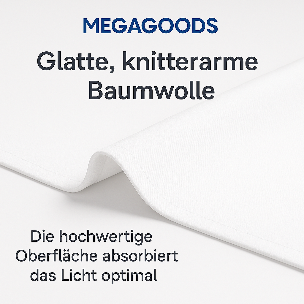 Hintergrundstoff Fotostudio Weiß Baumwolle glatt für Livestream DE.