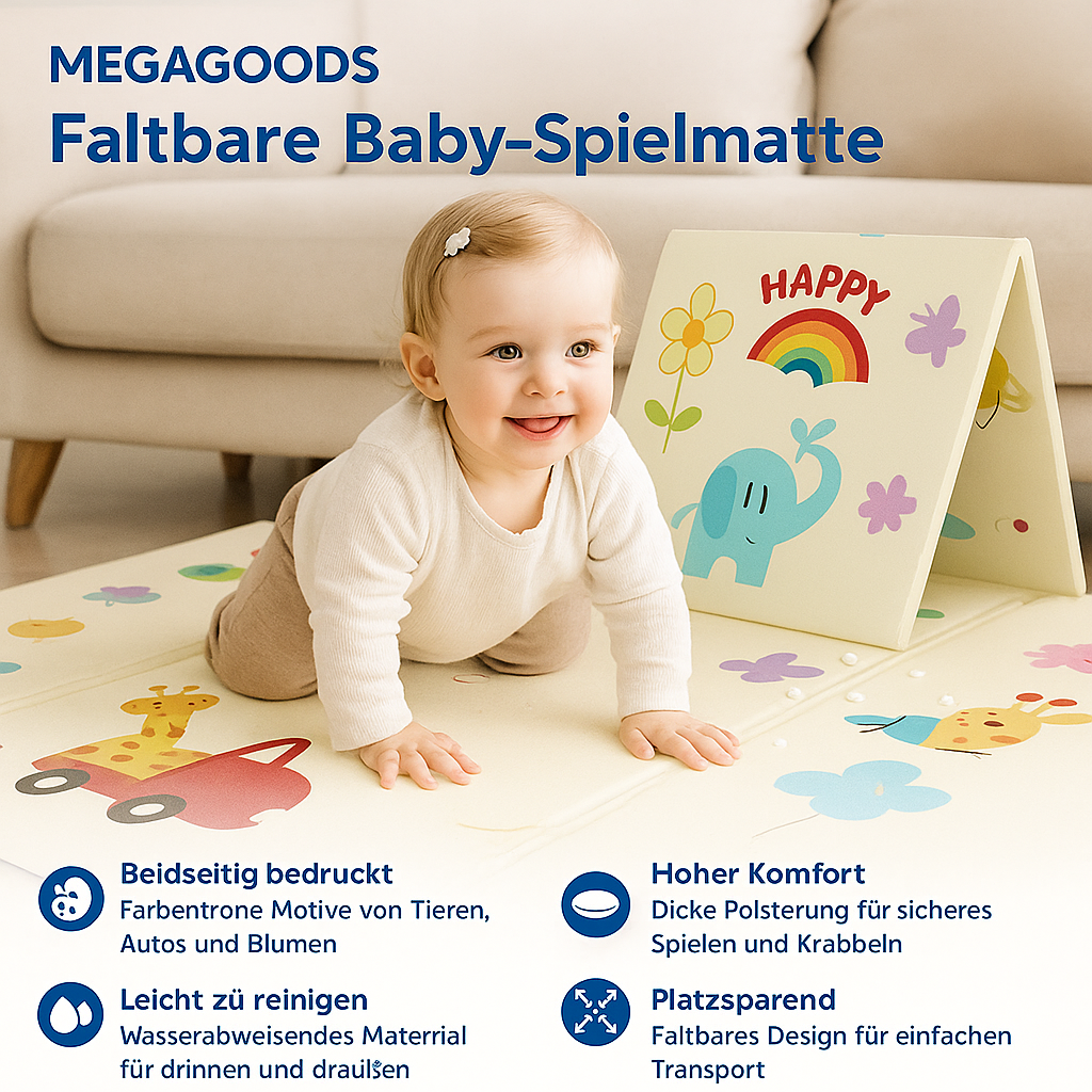 Faltbare wasserdichte Baby Spielmatte 177x63 cm Reise & Zuhause DE.