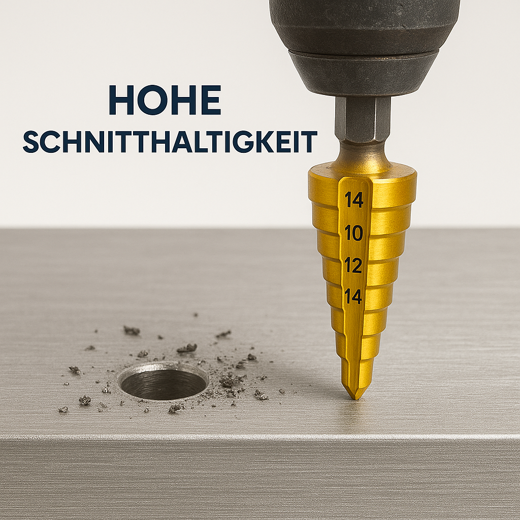 HSS Stufenbohrer Set Titan 3–20 mm für Metall Holz Kunststoff DE.
