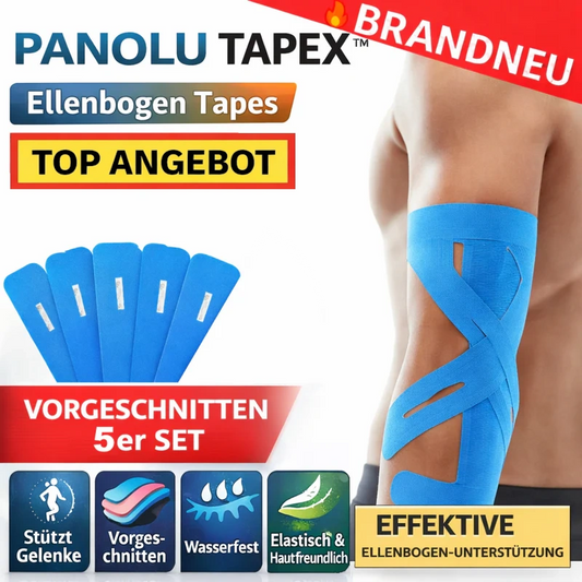 PANOLU TAPEX™ Ellenbogen Tapes Arm Bandage Kinesiotapes vorgeschnitten 5er Set