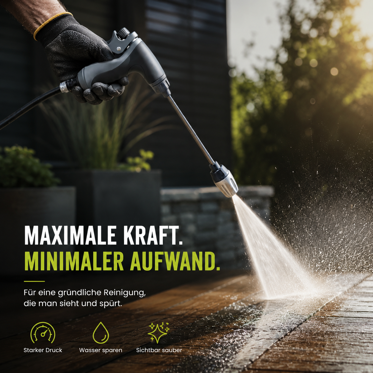 Jetterix™ Hochdruckreiniger Hochdruckpistole Druckdüse für Gartenschlauch