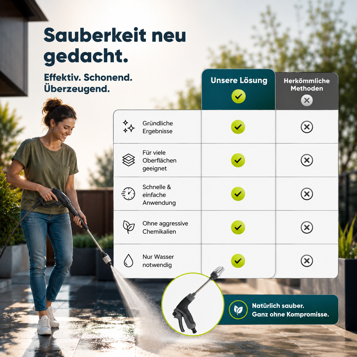 Jetterix™ Hochdruckreiniger Hochdruckpistole Druckdüse für Gartenschlauch