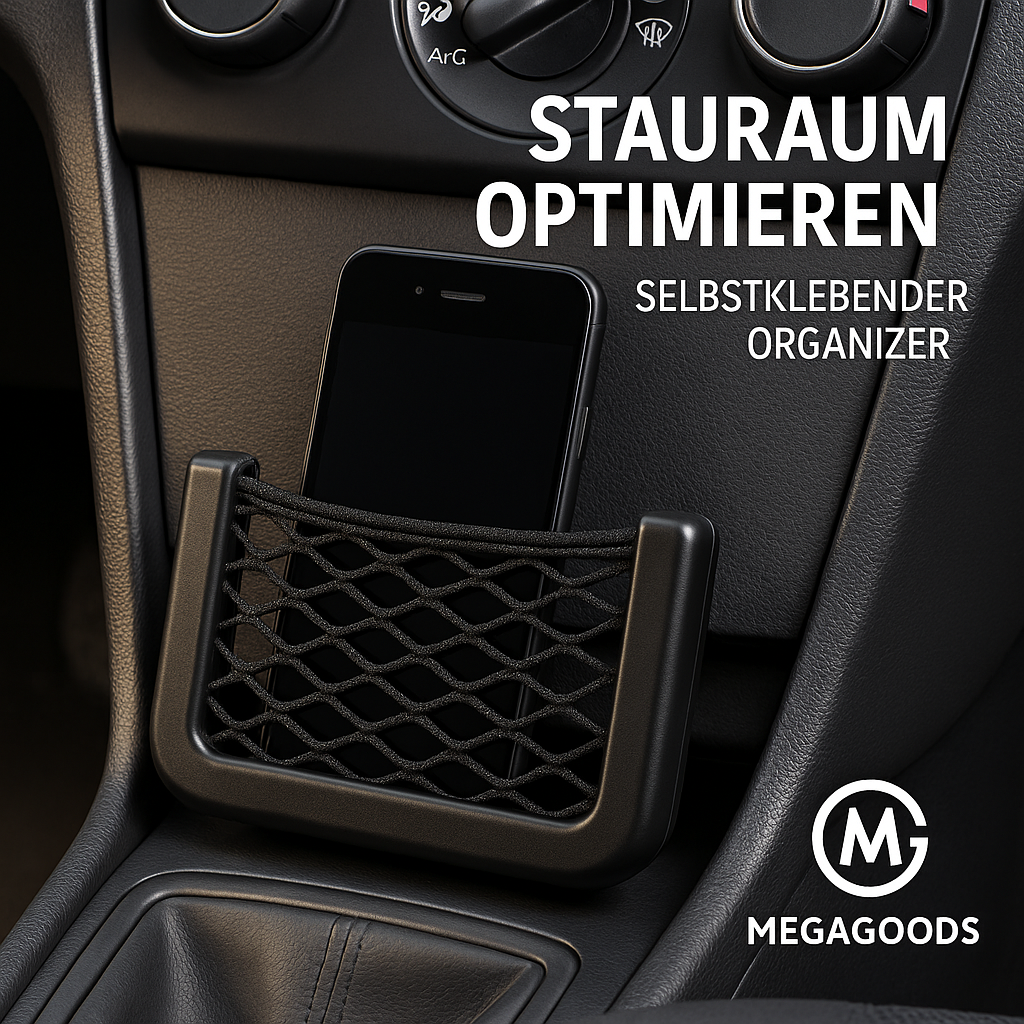 Auto Netz Tasche selbstklebend Handyhalter Aufbewahrung DE.