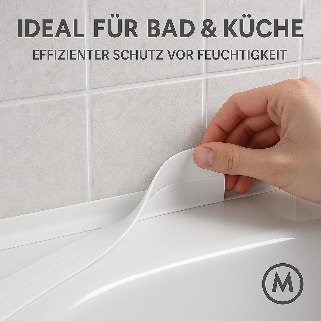 Wasserdichtes PVC Dichtungsband selbstklebend für Bad Küche DE.