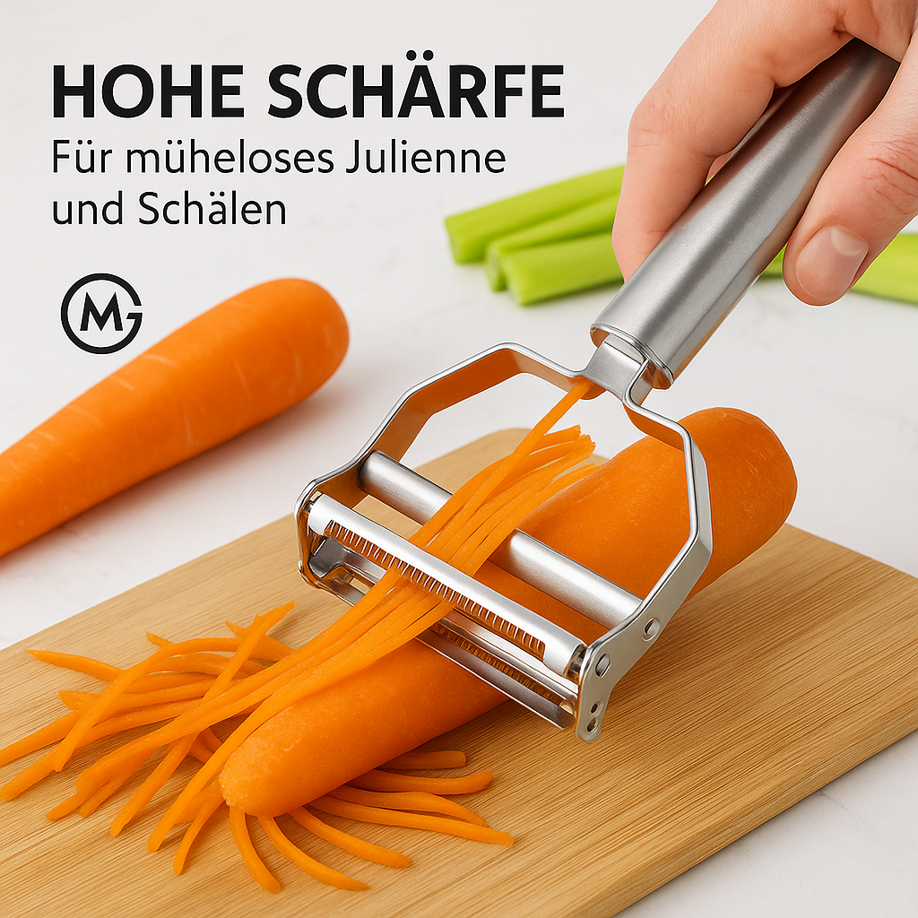 Doppelseitiger Edelstahl-Gemüseschäler, multifunktional DE.