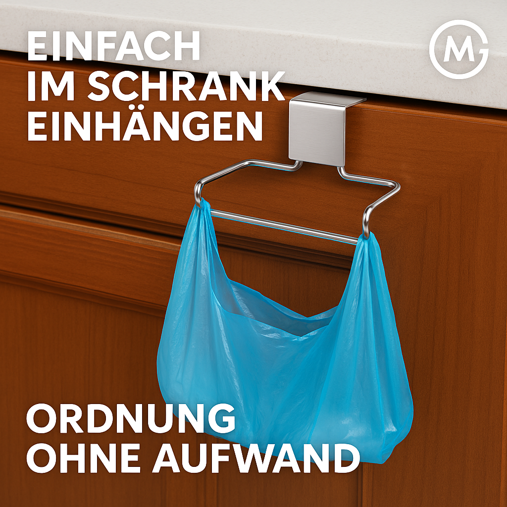 Müllbeutelhalter Edelstahl für Schranktür 10L Küche Abfall DE.
