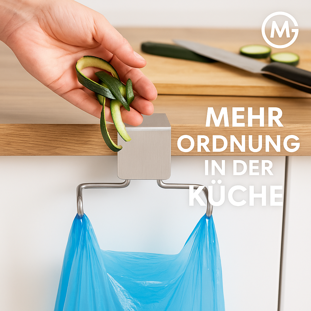 Müllbeutelhalter Edelstahl für Schranktür 10L Küche Abfall DE.