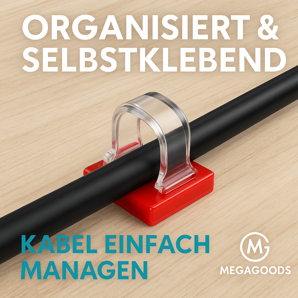 50er-Set Kabelhalter Clips selbstklebend Kabelmanagement DE.