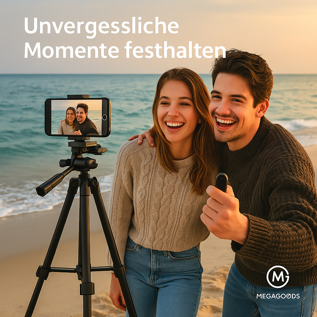 Handy Stativ 100 cm mit Bluetooth Auslöser für Videoaufnahmen DE.