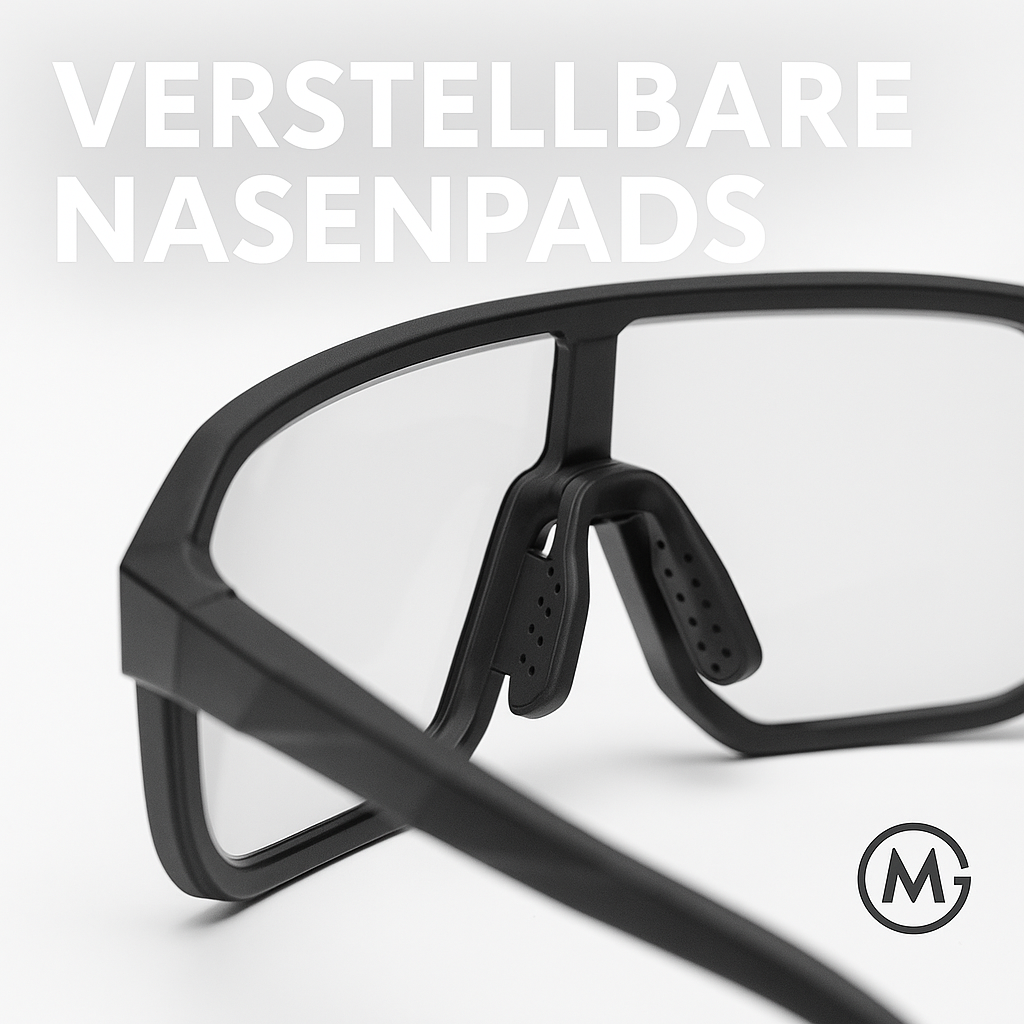 Fahrradbrille Sportbrille photochrom UV-Schutz für Damen Herren DE.