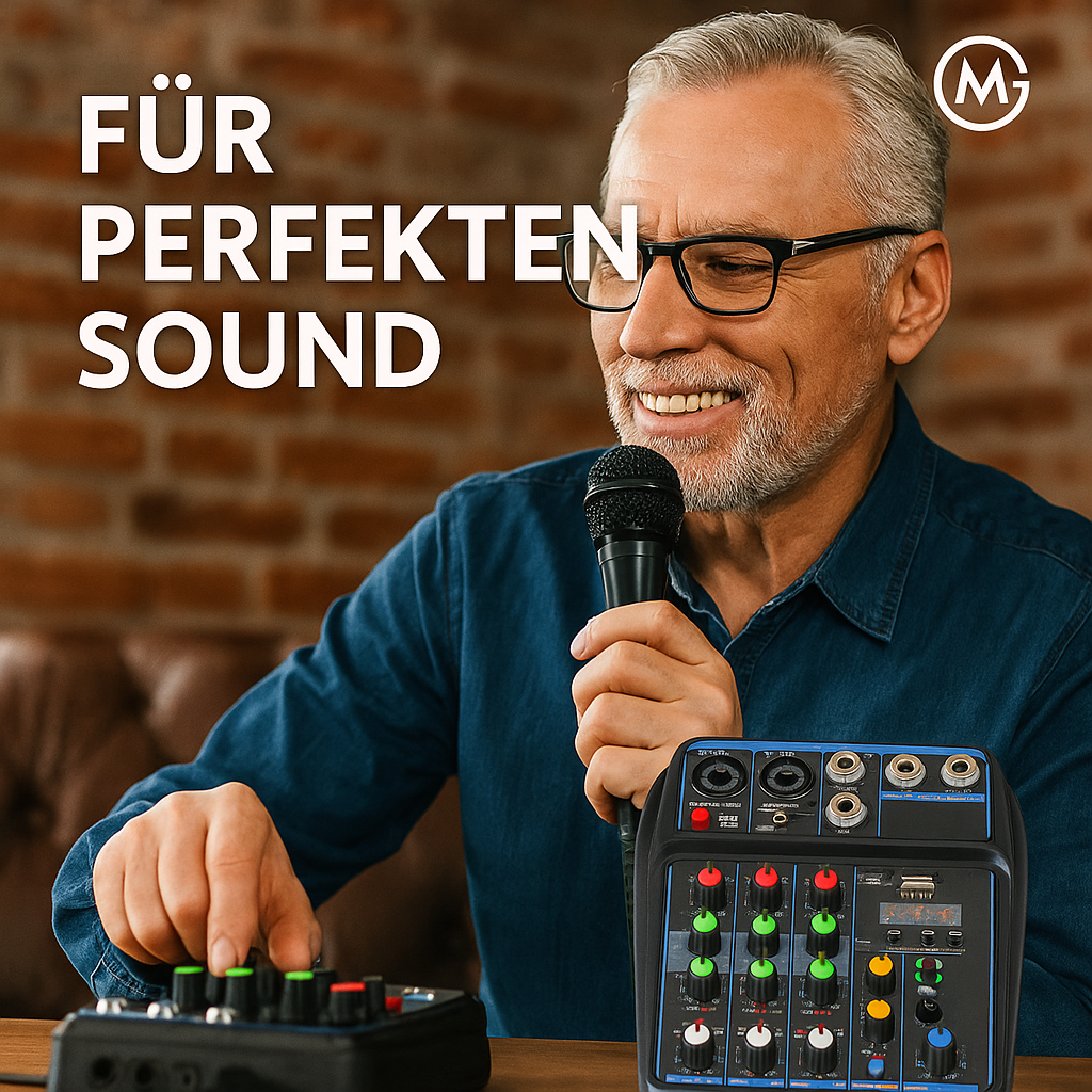 DJ Mixer 4-Kanal Konsole Bluetooth USB 48V Phantom Karaoke System DE.