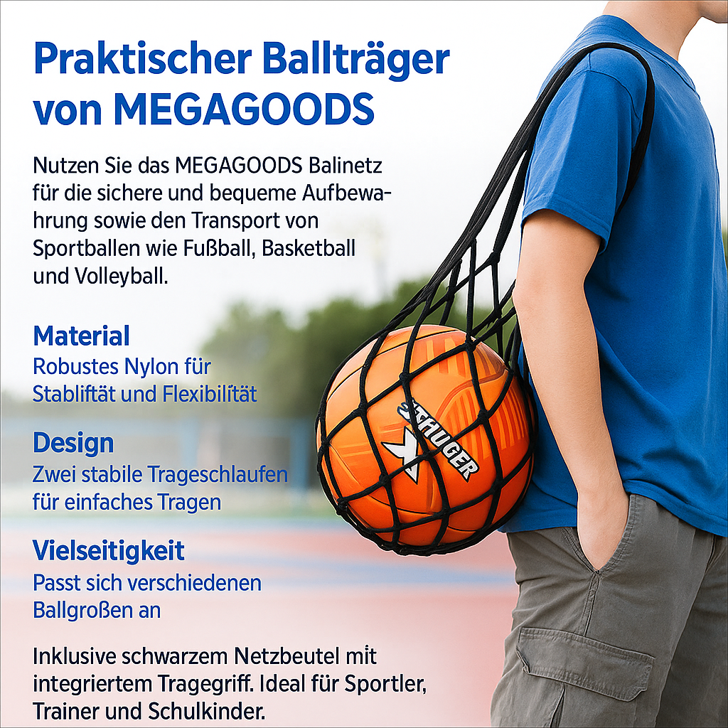 Balltasche Ballnetz Tragenetz für Fußball Basketball Volleyball DE.