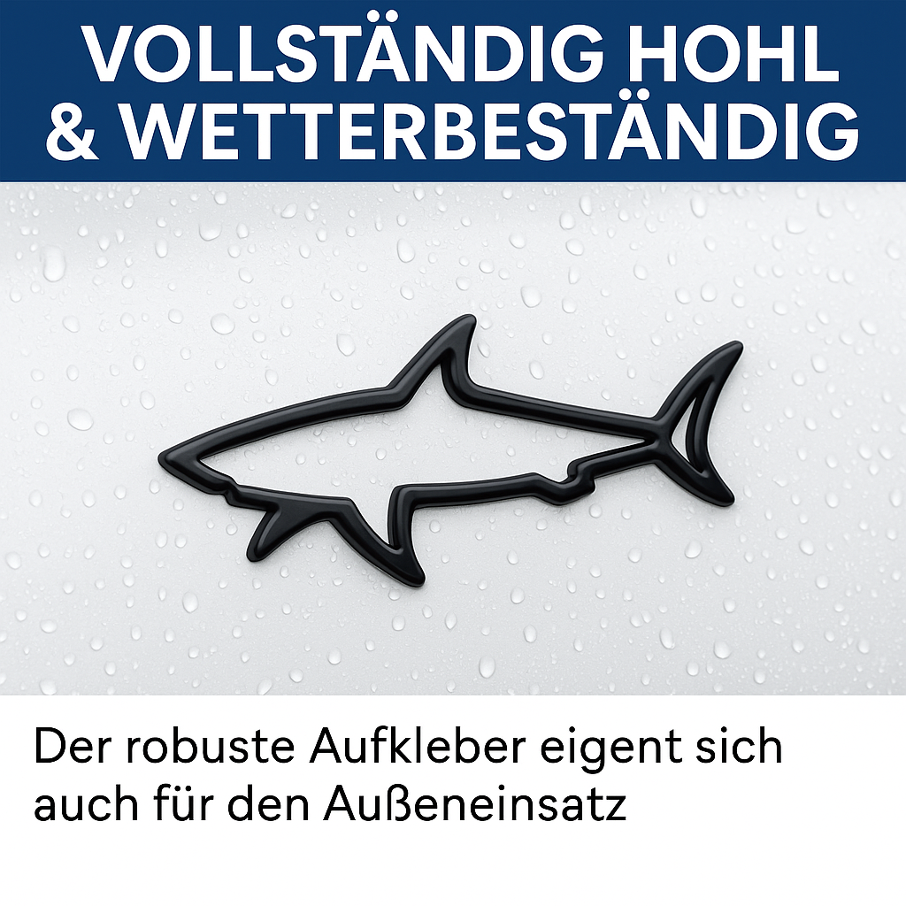 3D Metall Autoaufkleber Hai Fisch Emblem Deko für Auto Motorrad DE.