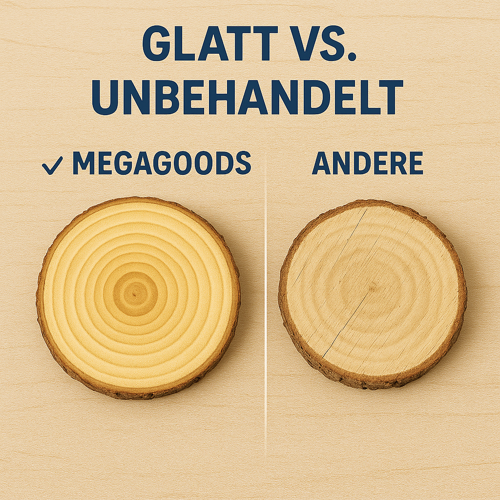Holzscheiben rund 8–10 cm Ø 1 cm dick mit Rinde 2er-Set Natur DE.