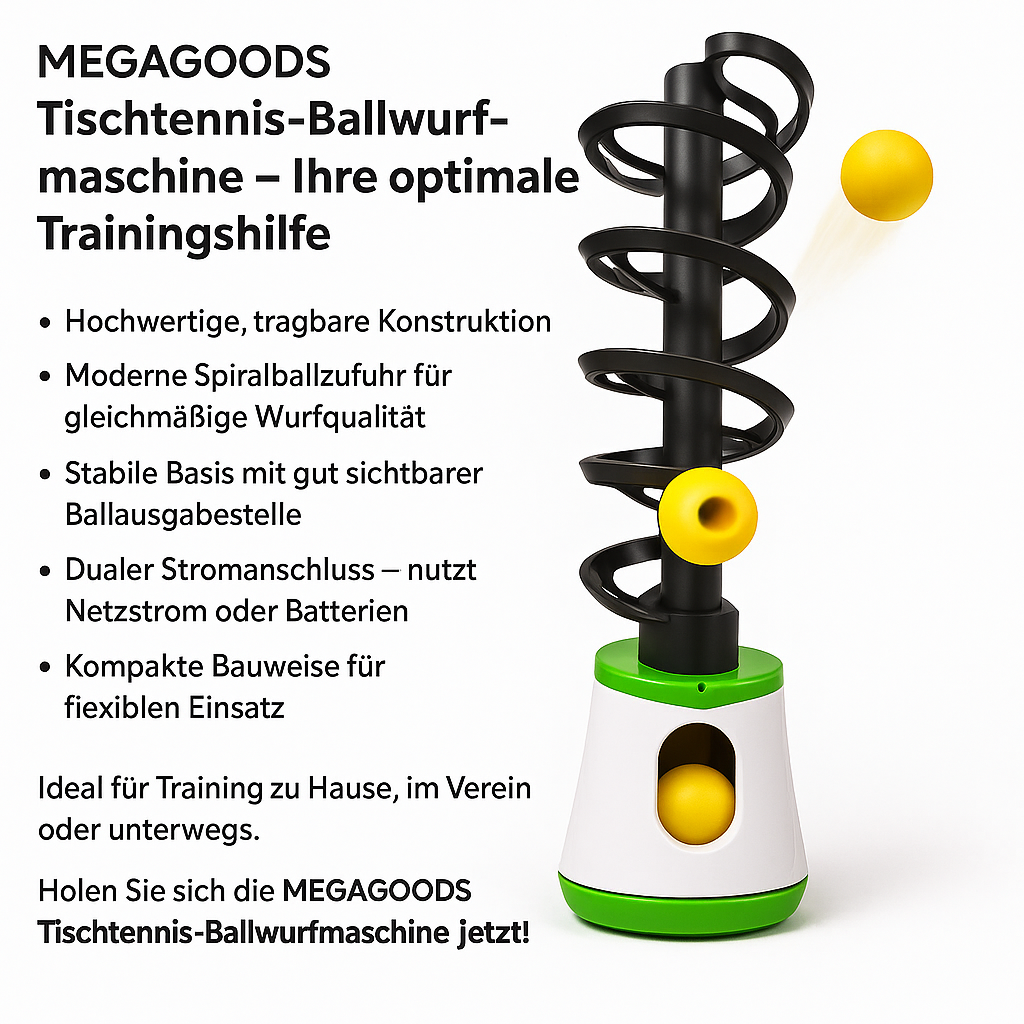 Tischtennis Trainer Ballmaschine Automatischer Launcher tragbar DE.