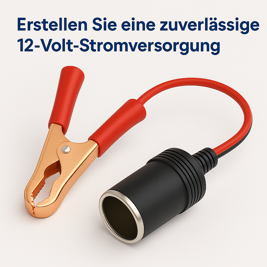 Kfz Batterieclip Adapter 12V Zigarettenanzünder Camping Strom DE.