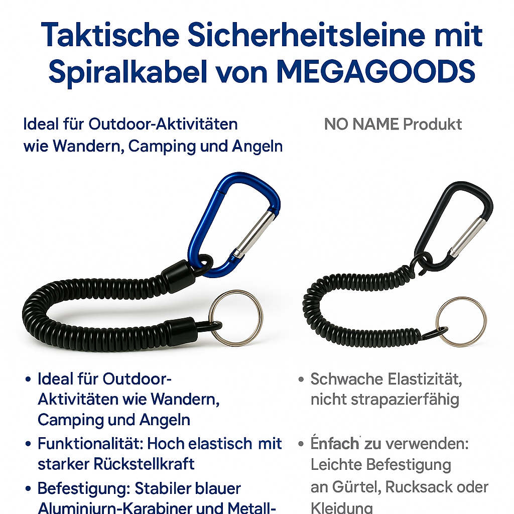 Outdoor Sicherheits-Lanyard elastisch für Schlüssel Handy Camping DE.