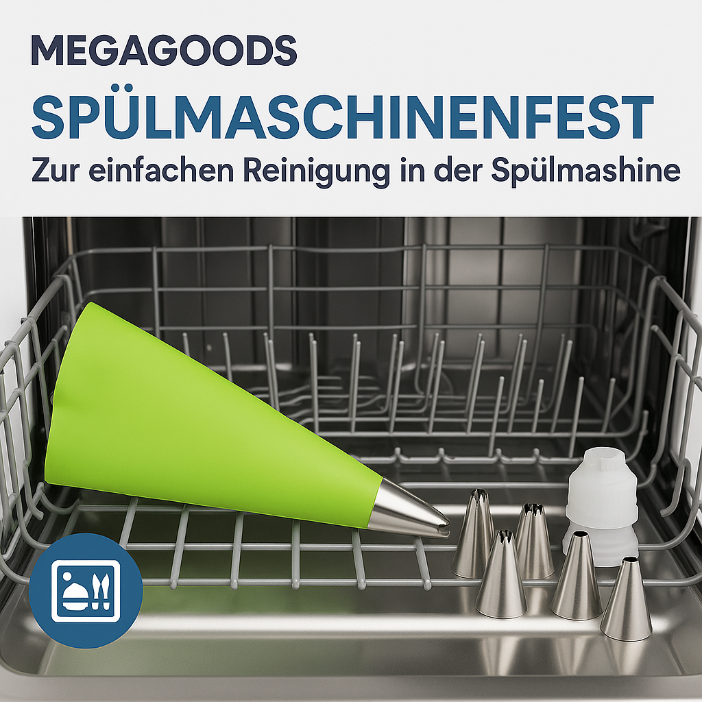 Spritzbeutel Set 6-teilig Silikon Tüllen für Sahne Cupcakes DE.