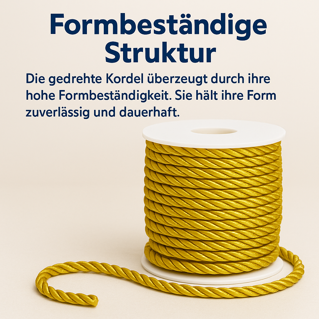 Kordel 5 mm 5 m Dekoband gedreht Polyester für Nähen und Deko DE.