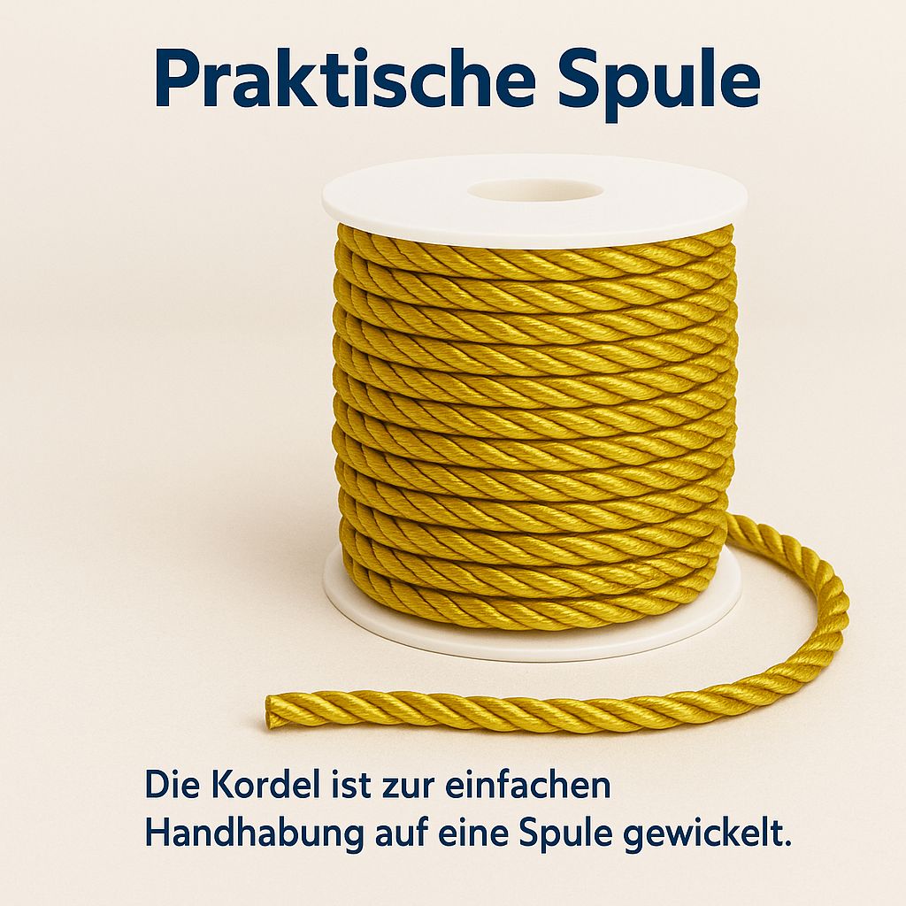 Kordel 5 mm 5 m Dekoband gedreht Polyester für Nähen und Deko DE.