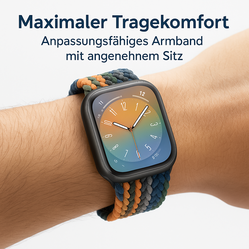 Geflochtenes Armband für Apple Watch 42–49 mm Magnetverschluss DE.