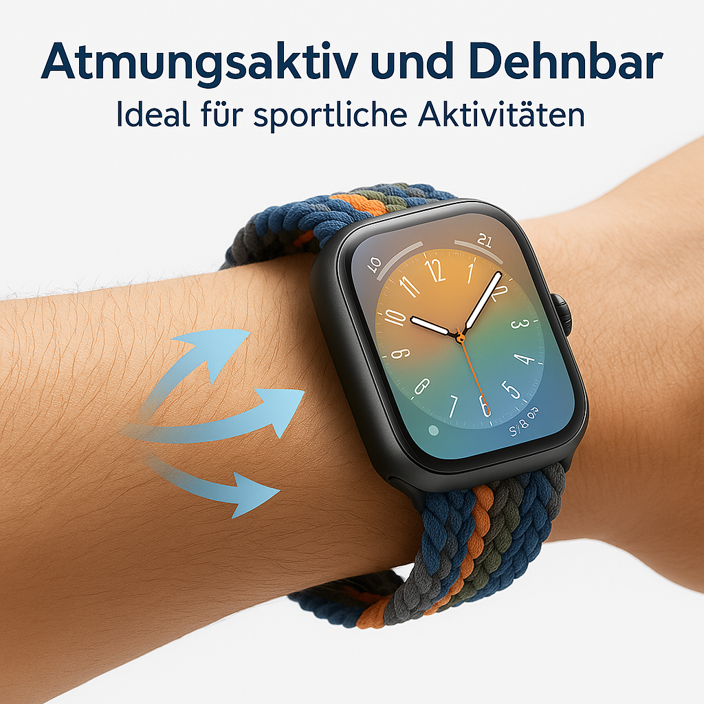 Geflochtenes Armband für Apple Watch 42–49 mm Magnetverschluss DE.