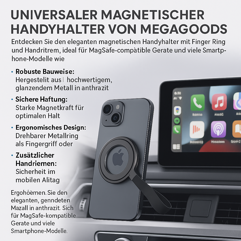 Magnet Handyhalter Fingergriff Ring für iPhone 14 15 16 Samsung DE.