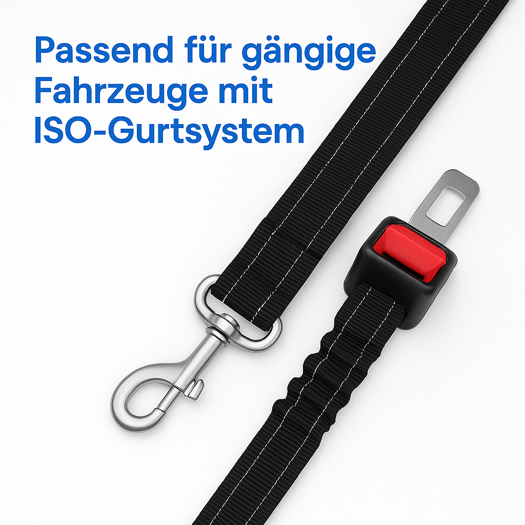 2in1 Auto Hunde Sicherheitsgeschirr f. Kopfstütze oder Anschnaller DE.