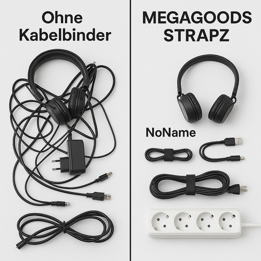 100er Set Klett Kabelbinder wiederverwendbar Kabel Maus Kopfhörer DE.