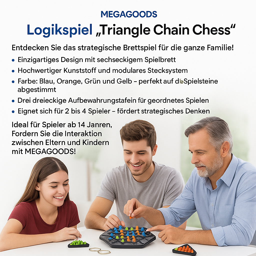Kettenschach Logikspiel für Familien Interaktiv Strategie Tischspiel DE.