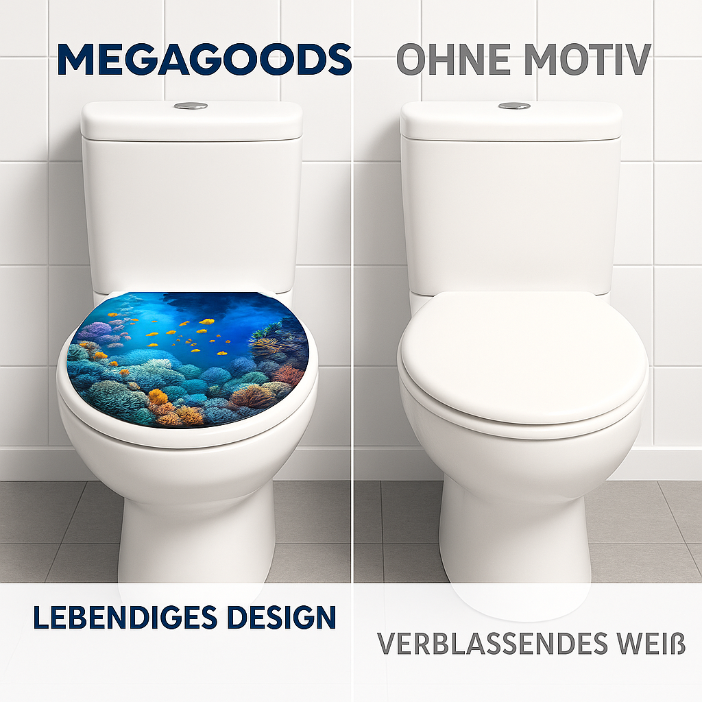 Toilettenaufkleber Meereswelt selbstklebend Deko für WC Deckel DE.