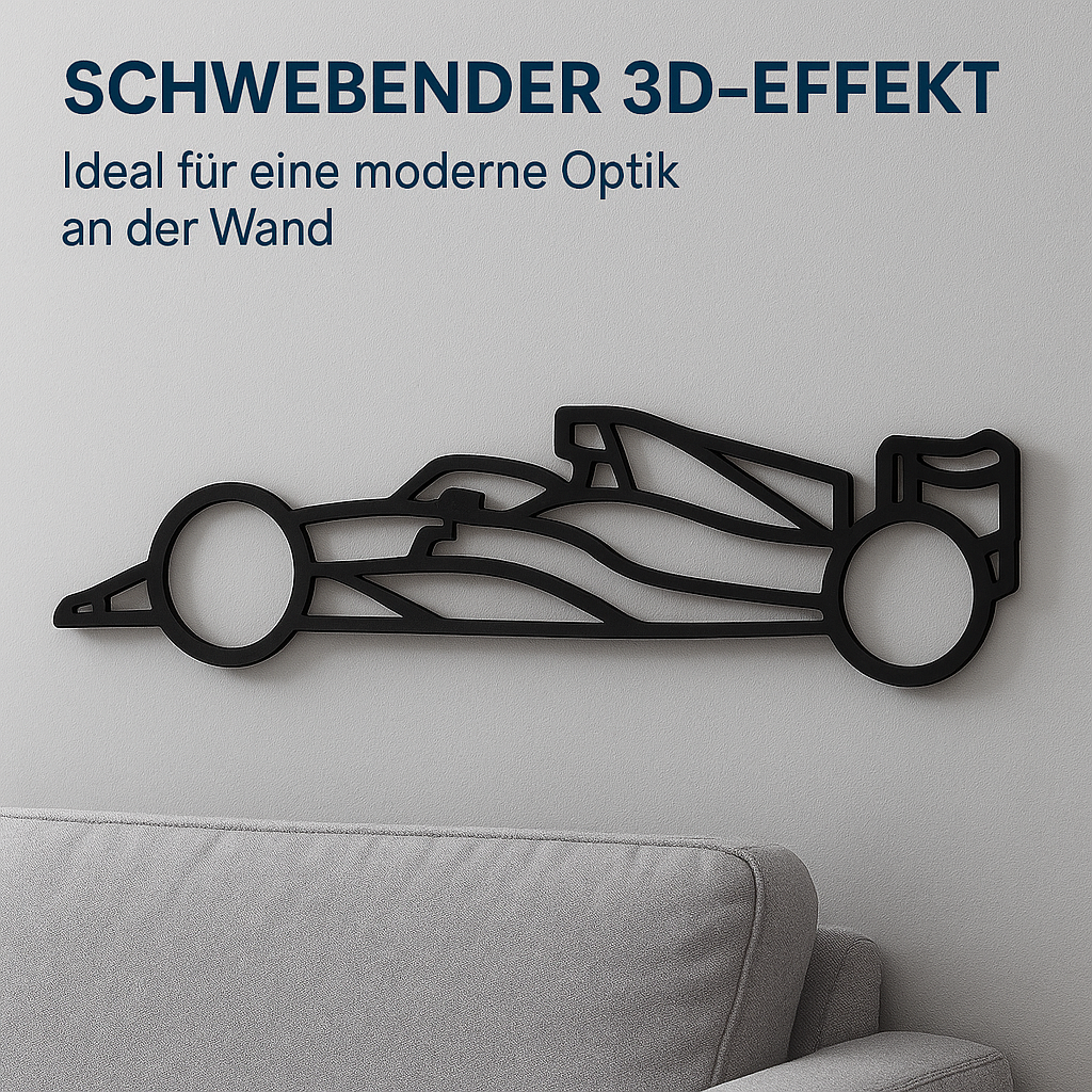 Wanddeko Auto Sportwagen Rennwagen aus Metall im Retro-Look Eisen DE.
