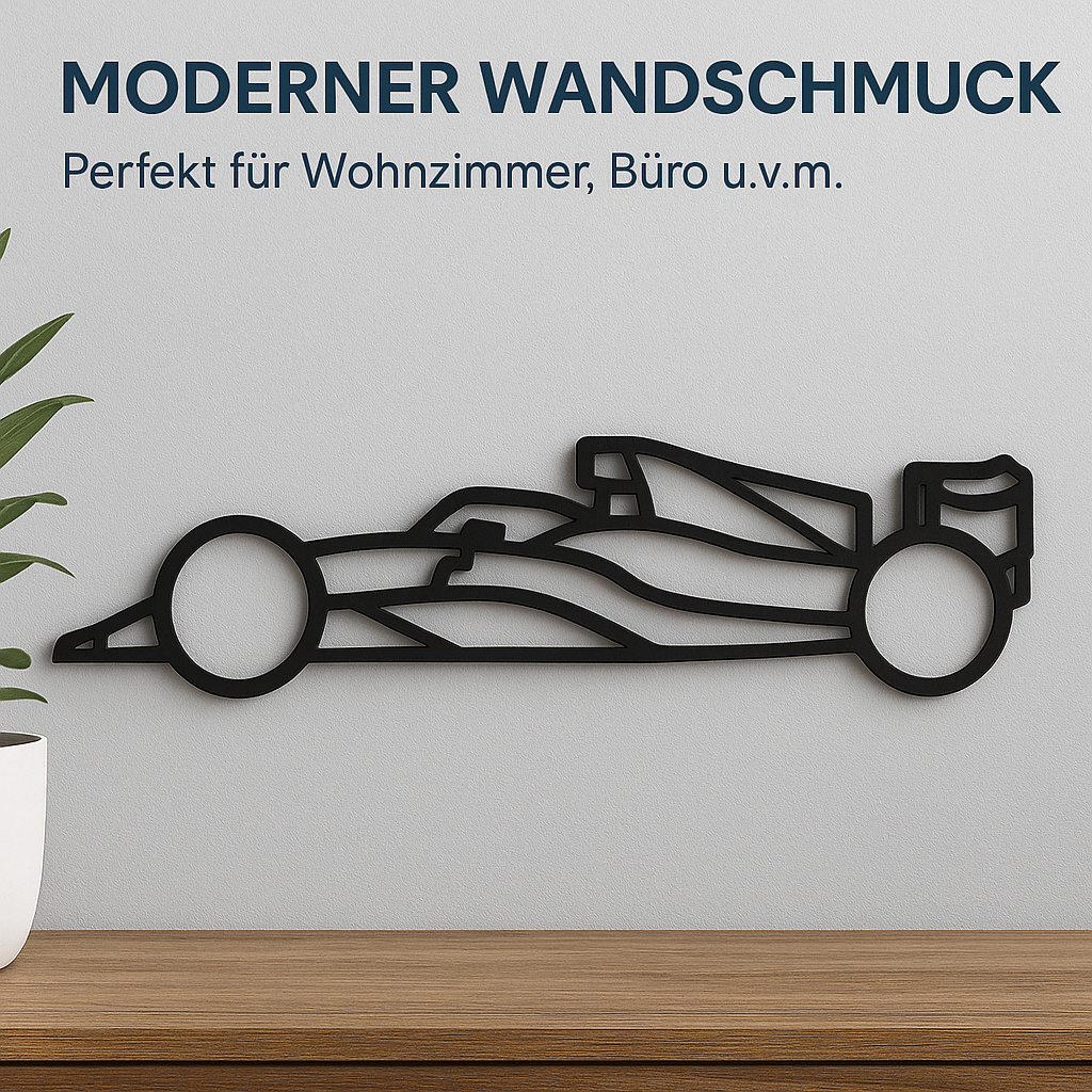 Wanddeko Auto Sportwagen Rennwagen aus Metall im Retro-Look Eisen DE.