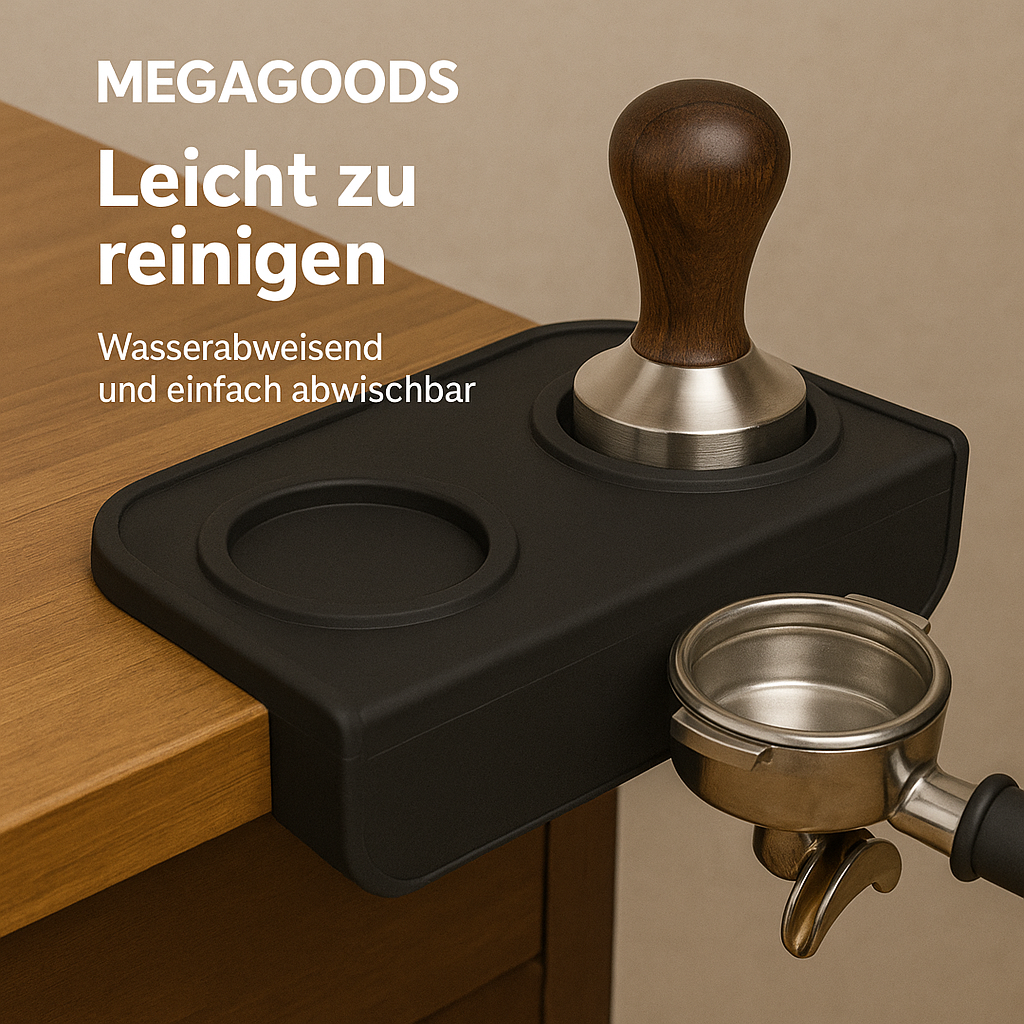 Tampermatte Espresso Silikon rutschfest für 51–58 mm Siebträger DE.