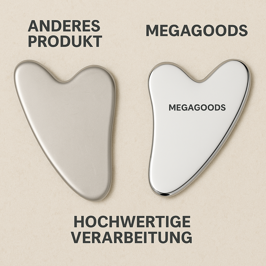 Gua Sha Edelstahlschaber Herzform für Gesichtsmassage & Hautpflege DE.