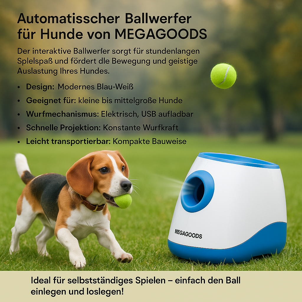 Automatischer Hundeballwerfer mit USB Tenniswurf Spielzeug DE.