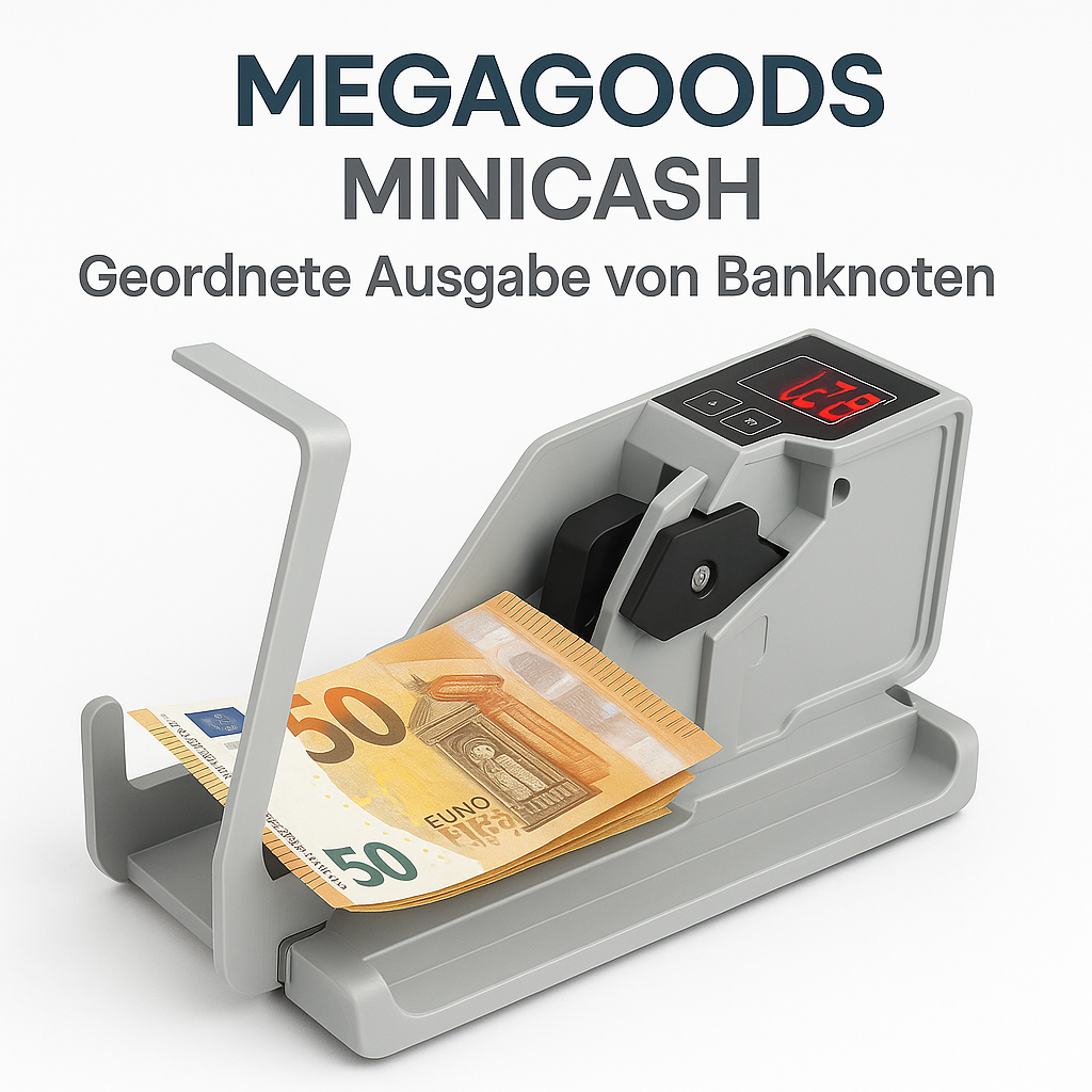 Mini Geldzählmaschine tragbar mit LED Display für alle Währungen DE.