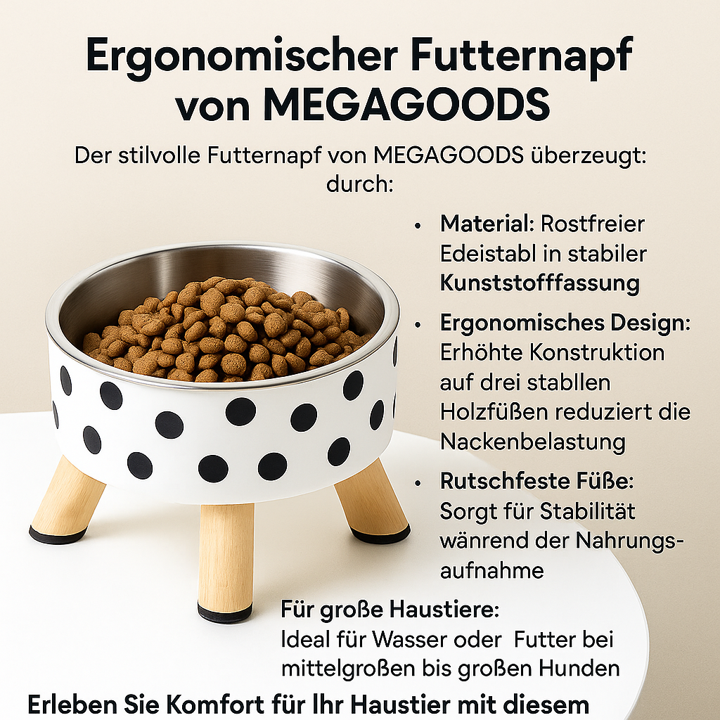 Hundenapf rutschfest erhöht groß für Katzen und Hunde Kunststoff DE.