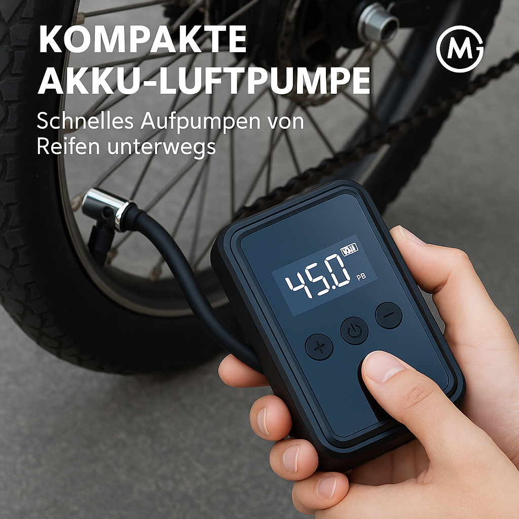 Mini Akku-Luftpumpe 150 PSI LED für Fahrrad Auto Motorrad DE.