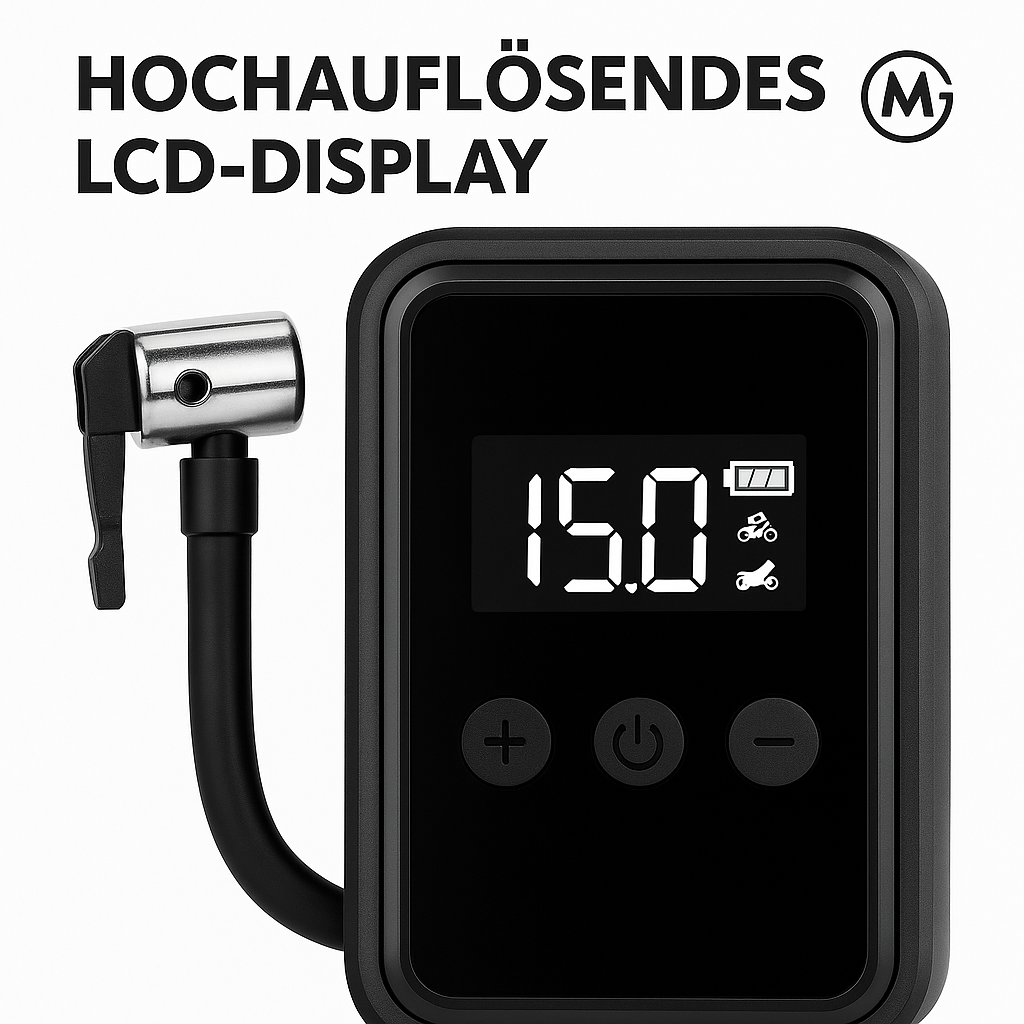 Mini Akku-Luftpumpe 150 PSI LED für Fahrrad Auto Motorrad DE.