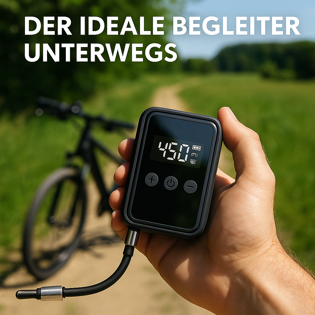 Mini Akku-Luftpumpe 150 PSI LED für Fahrrad Auto Motorrad DE.
