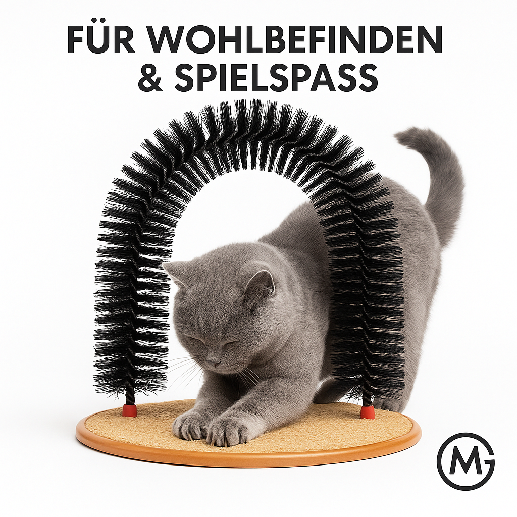 Katzenbogen Selbstpflege Massage Kratzmatte Spielzeug Set DE.