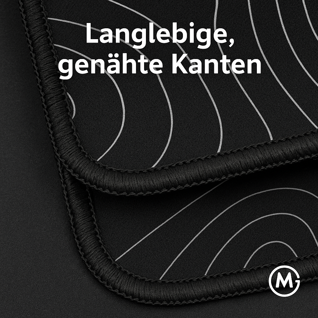 Gaming Mauspad XL 80x30 cm rutschfest Schwarz-Weiß Muster DE.