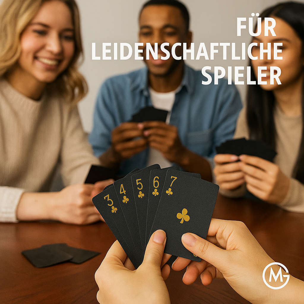 Wasserdichte Pokerkarten Schwarz Gold Magic Suit Spielkarten DE.