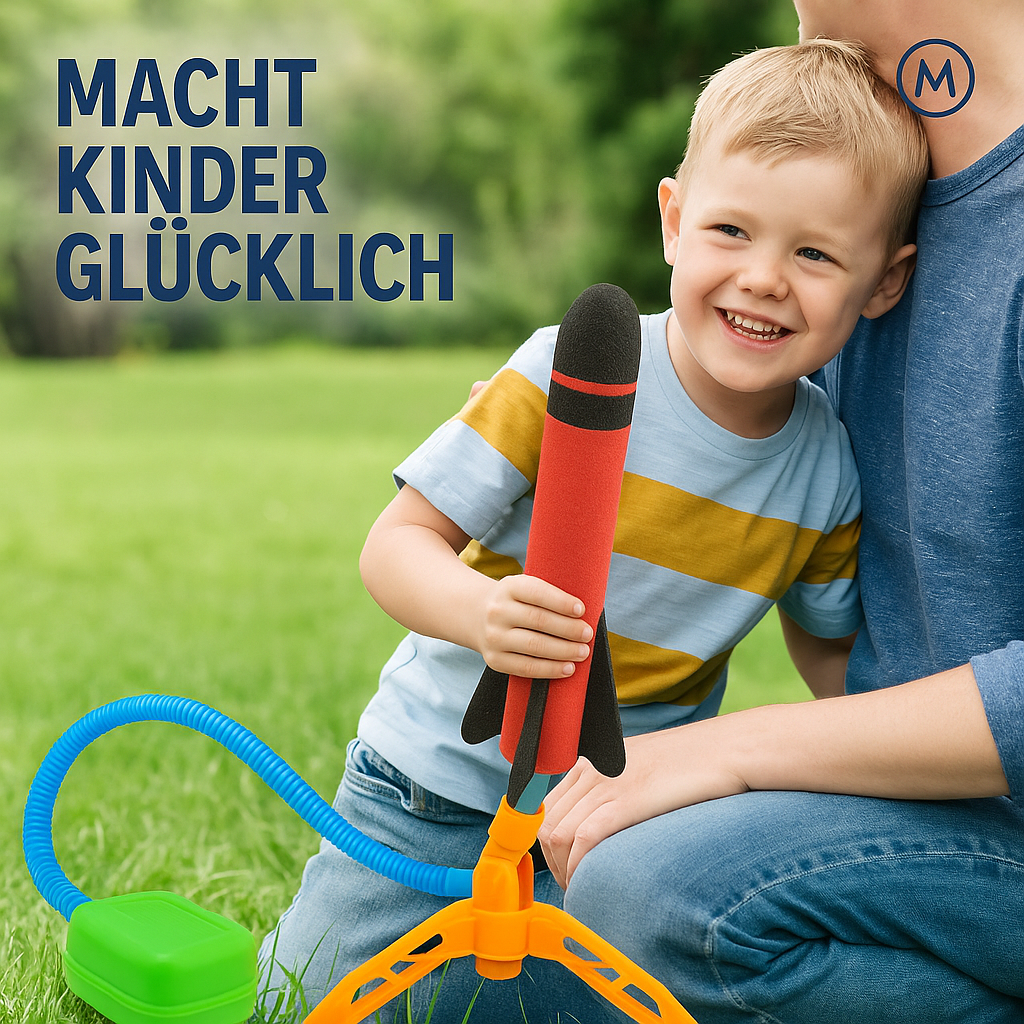 Raketenwerfer für Kinder mit Sprungpolster Outdoor Spielspaß DE.