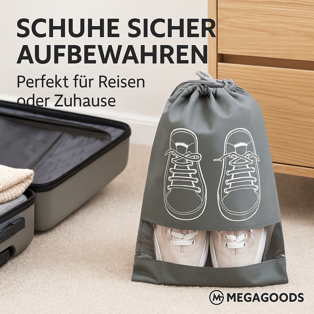 5er-Set Schuhbeutel wasserdicht groß Reise Schuhaufbewahrung DE.