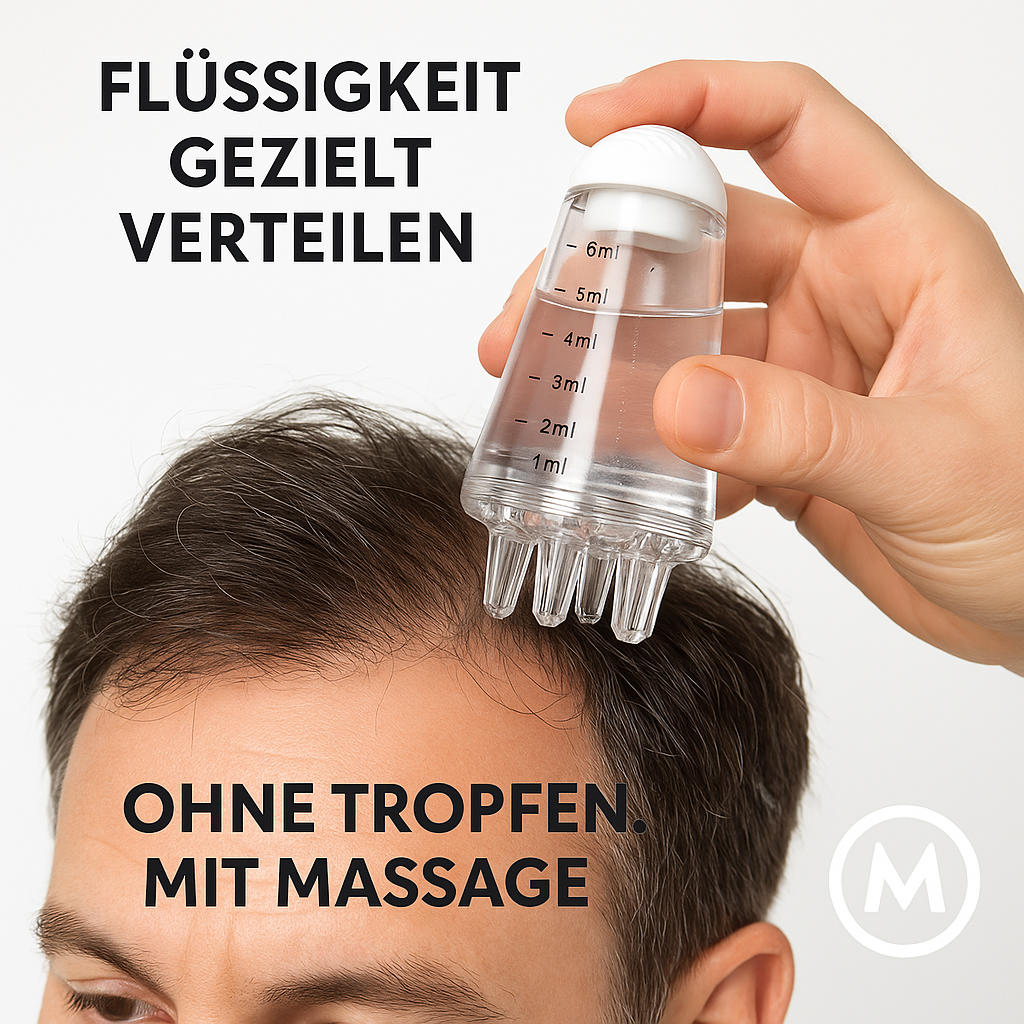 6ml Kopfhaut Roll-On Applikator Bürste Massager Haarwachstum DE.